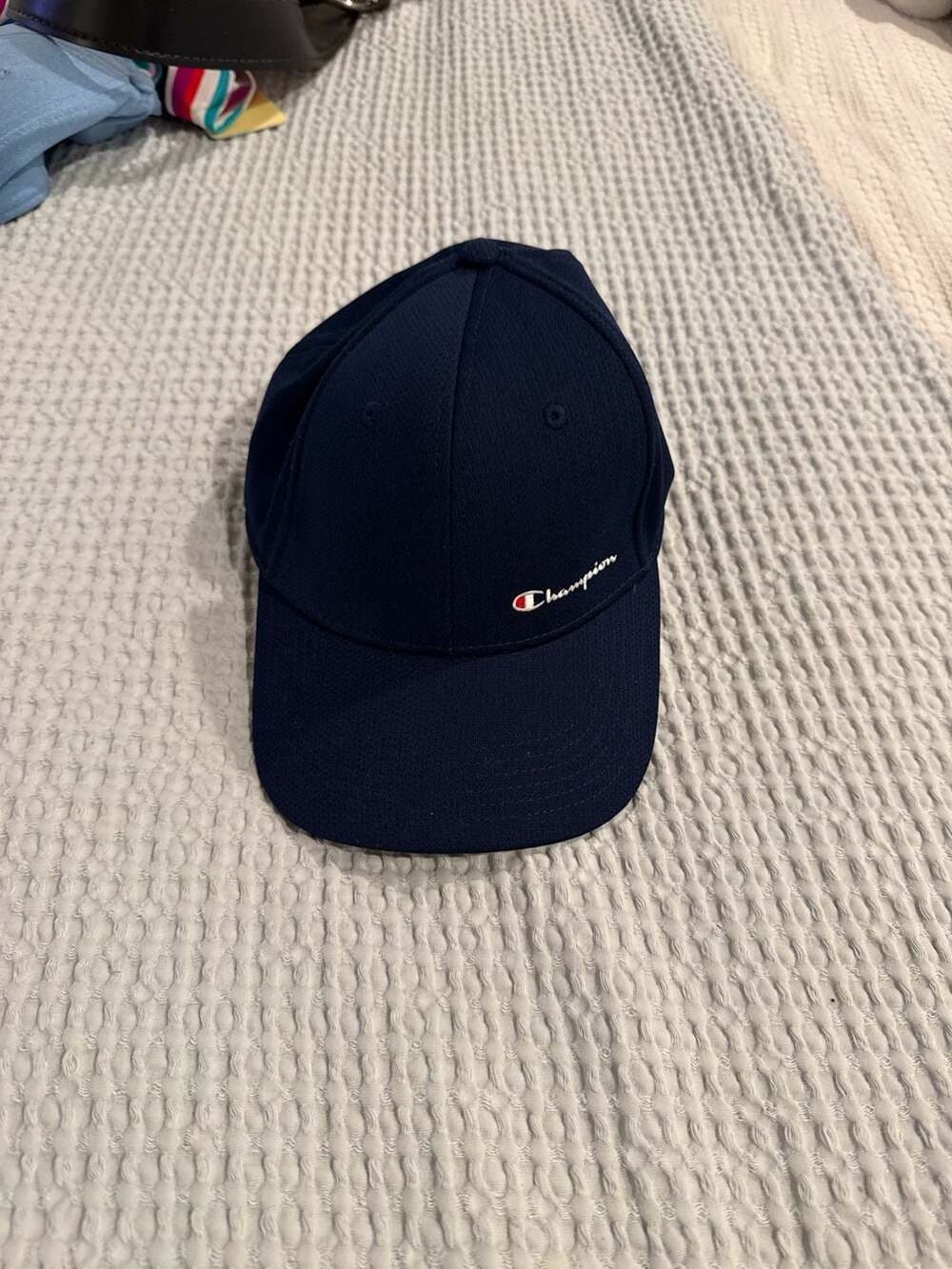Champion Navy Blue Mesh Stretch Fit Performance Baseball Cap